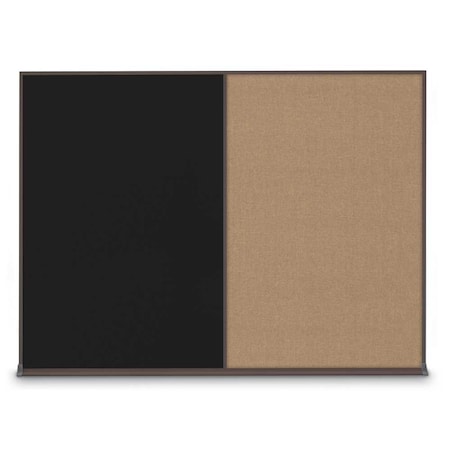 United Visual Products Double Door Radius Plus Corkboard, 60"X, UV8004PLUS-BLACK-CLOUD UV8004PLUS-BLACK-CLOUD